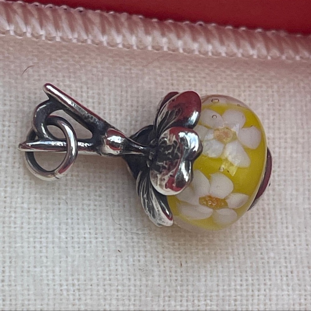 James Avery hummingbird floral art glass finial